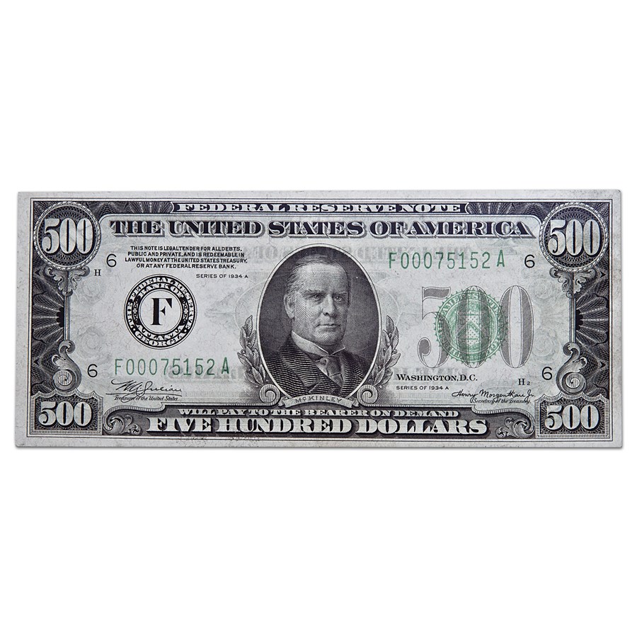 1934-A (F-Atlanta) $500 FRN VF+ (Fr#2202-F)