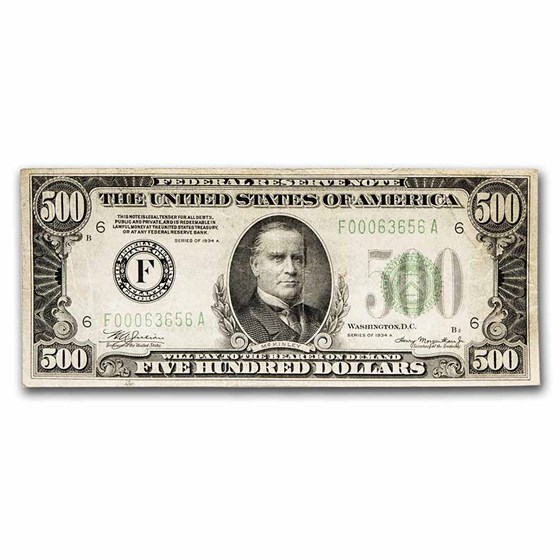 1934-A (F-Atlanta) $500 FRN VF (Fr#2202-F) 1934-A (F-Atlanta) $500 FRN VF (Fr#2202-F)