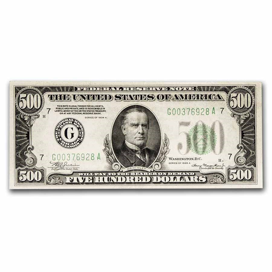1934-A (G-Chicago) $500 FRN XF (Fr#2202-G)