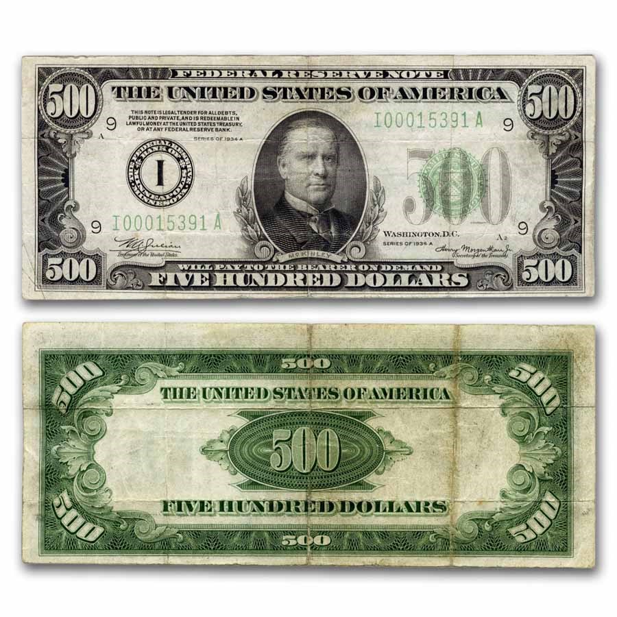 1934-A (I-Minneapolis) $500 FRN VF (Fr#2202-I)