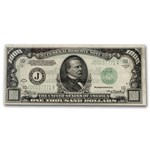 1934-A (J-Kansas City) $1,000 FRN AU-58 PCGS (Fr#2212-J) Mule