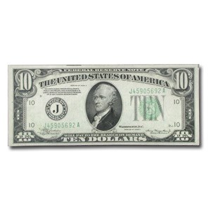 1934-A (J-Kansas City) $10 FRN AU (Fr#2006-J) 1934-A (J-Kansas City) $10 FRN AU (Fr#2006-J)