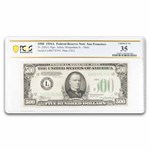1934-A (L-San Francisco) $500 FRN VF-35 PCGS (Fr#2202-L) Mule