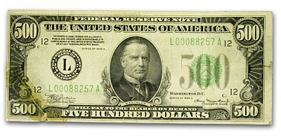 1934-A (L-San Francisco) $500 FRN VF (Details) 1934-A (L-San Francisco) $500 FRN VF (Details)