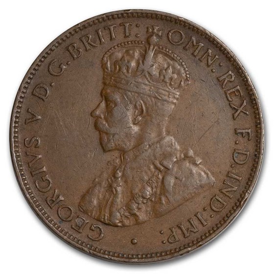 1934 Australia Bronze 1/2 Penny George V AU 1934 Australia Bronze 1/2 Penny George V AU