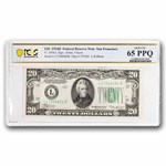 1934-B (L-San Francisco) $20 FRN CU-65 PPQ PCGS (Fr#2056-L)