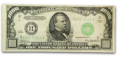 1934 (B-New York) $1,000 FRN VF (Mule) 1934 (B-New York) $1,000 FRN VF (Mule)