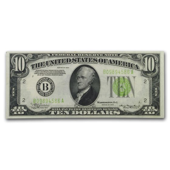 1934 (B-New York) $10 FRN XF (Fr#2004-B) 1934 (B-New York) $10 FRN XF (Fr#2004-B)