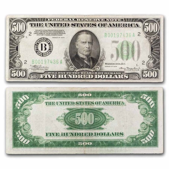 1934 (B-New York) $500 FRN VF (Fr#2201-B)