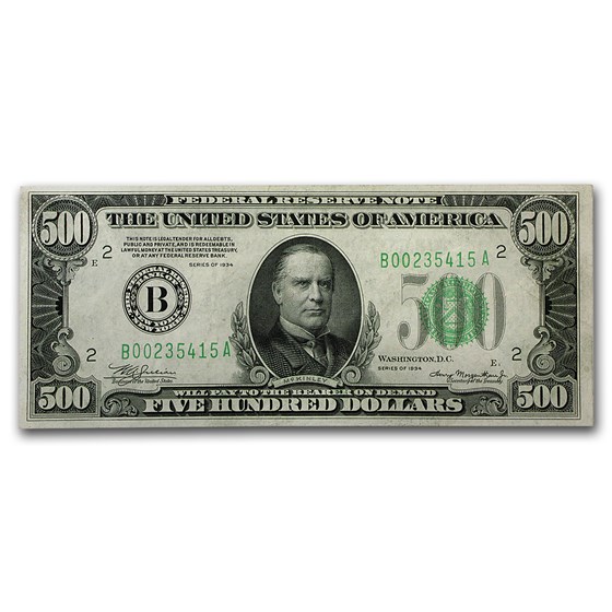 1934 (B-New York) $500 FRN XF+ 1934 (B-New York) $500 FRN XF+