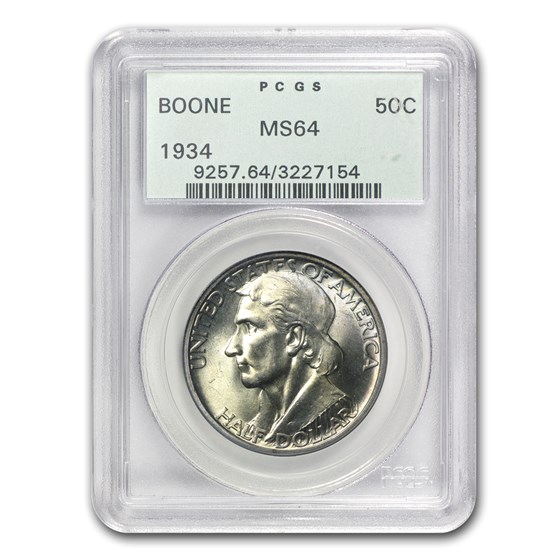 1934 Boone Half Dollar MS-64 PCGS 1934 Boone Half Dollar MS-64 PCGS