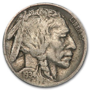 1934 Buffalo Nickel VF