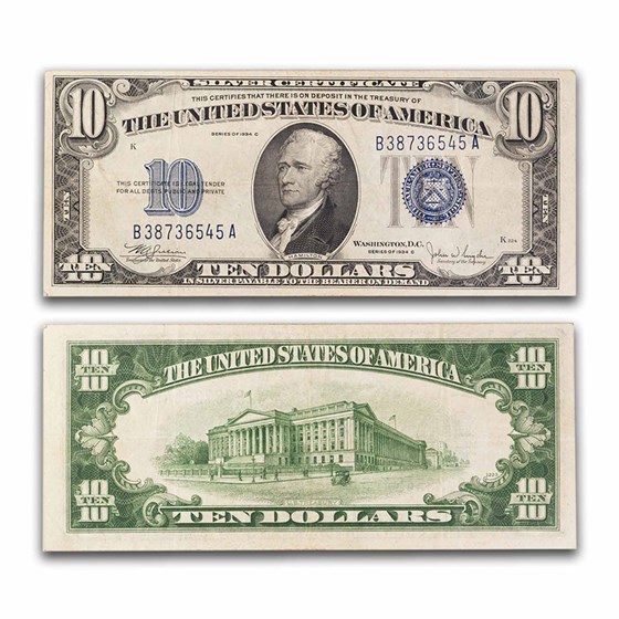 1934-C $10 Silver Certificate VF (Fr#1704) 1934-C $10 Silver Certificate VF (Fr#1704)
