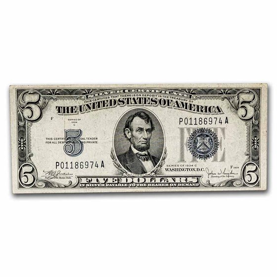 1934-C $5.00 Silver Certificate VF (Fr#1653) 1934-C $5.00 Silver Certificate VF (Fr#1653)