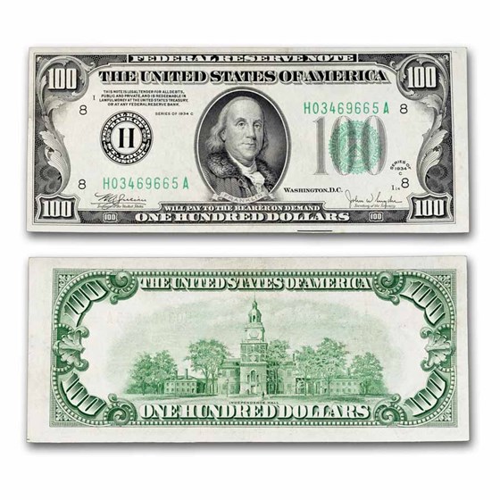 1934-C (H-St.Louis) $100 FRN CU (Fr#2155-H)