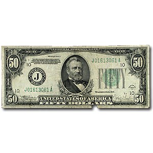 1934-C (J-Kansas City) $50 FRN Fine Details (Mule) 1934-C (J-Kansas City) $50 FRN Fine Details (Mule)