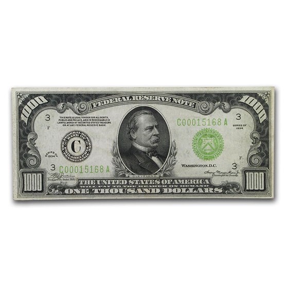 1934 (C-Philadelphia) $1,000 FRN XF (Fr#2211-C) 1934 (C-Philadelphia) $1,000 FRN XF (Fr#2211-C)