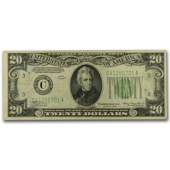 1934 (C-Philadelphia) $20 FRN VF (Fr#2054-C)