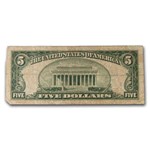 1934-D* $5.00 Silver Certificate Fine (Fr#1654*) Star Note