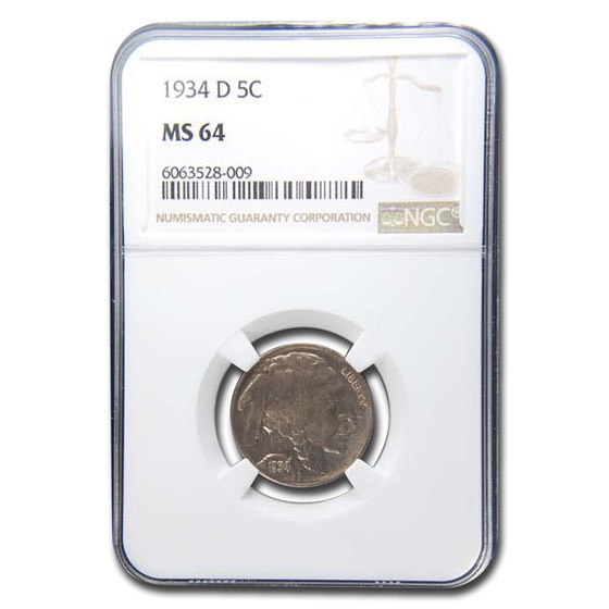 1934-D Buffalo Nickel MS-64 NGC 1934-D Buffalo Nickel MS-64 NGC