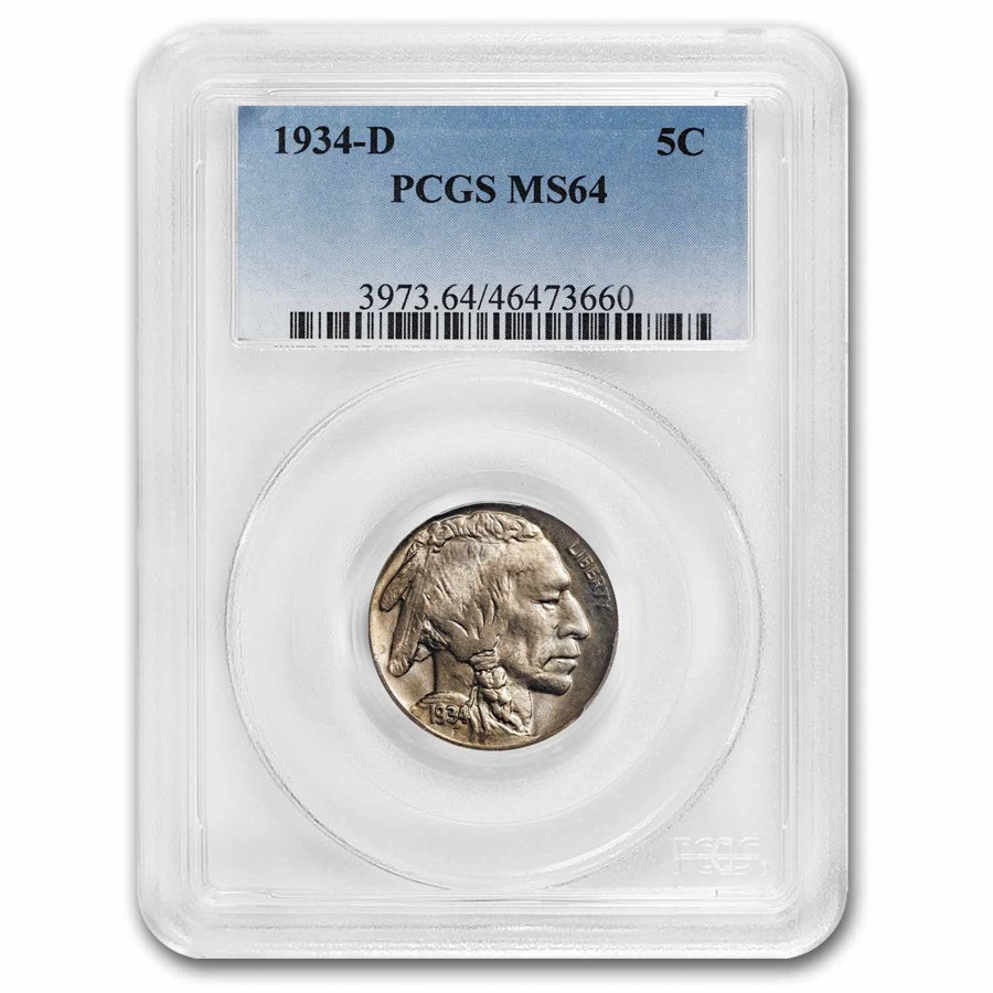 1934-D Buffalo Nickel MS-64 PCGS
