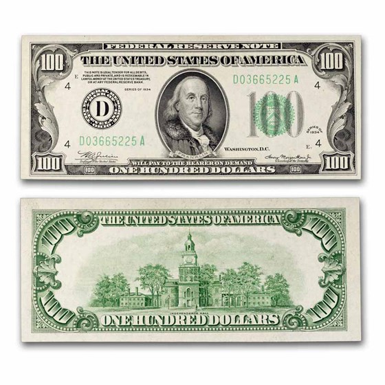 1934 (D-Cleveland) $100 FRN CU (Fr#2152-D)
