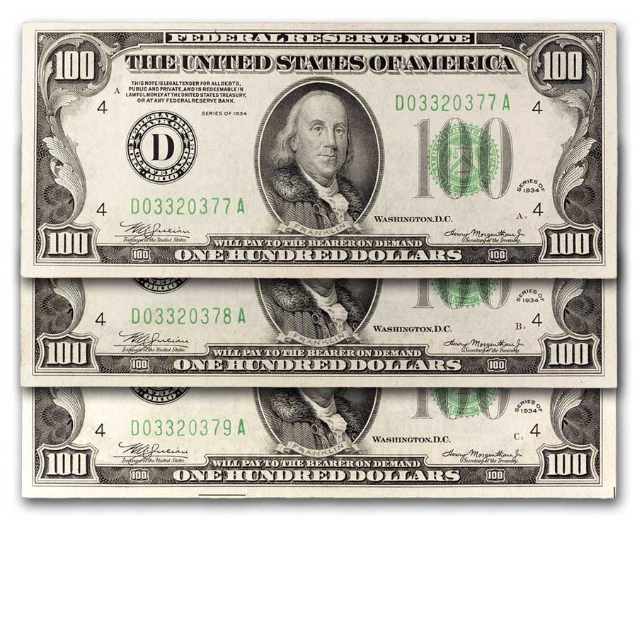 1934 (D-Cleveland) $100 FRN GEM CU (Fr#2152-D) C Consec