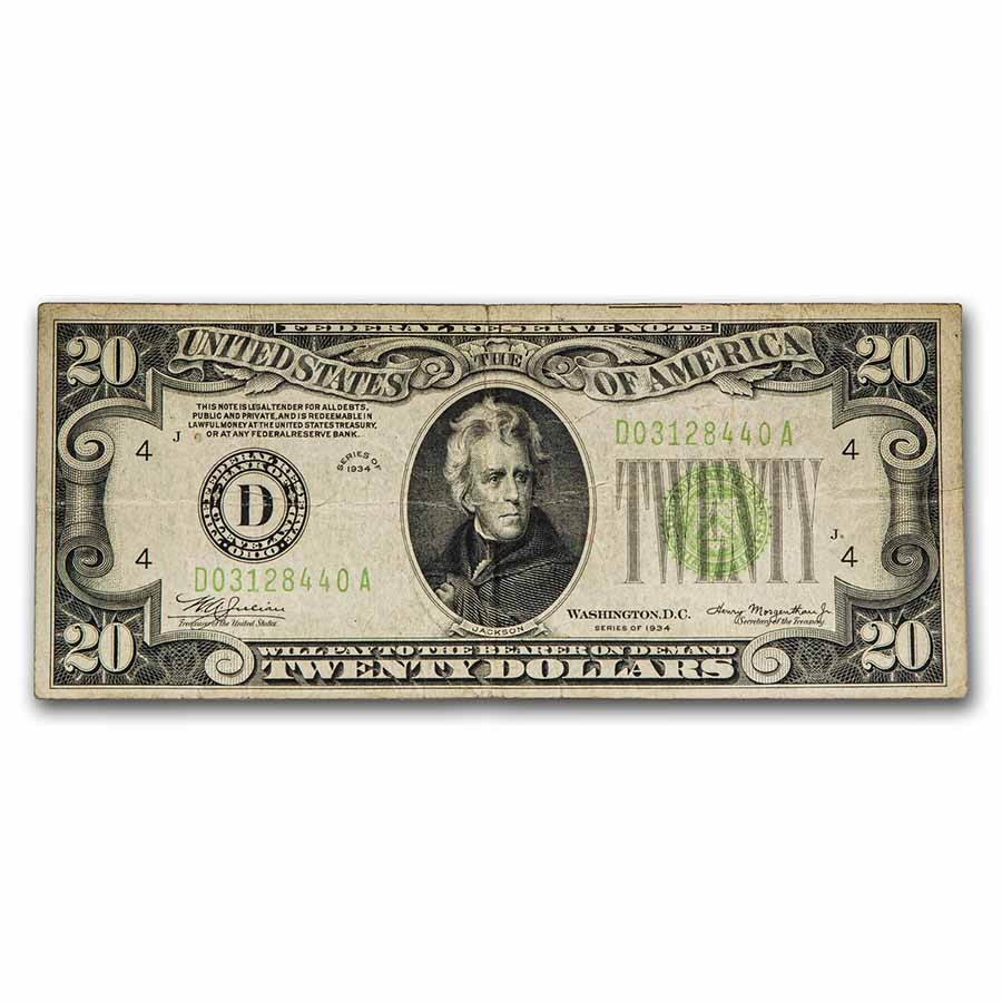 1934 (D-Cleveland) $20 FRN VF (Fr#2054-D) LGS