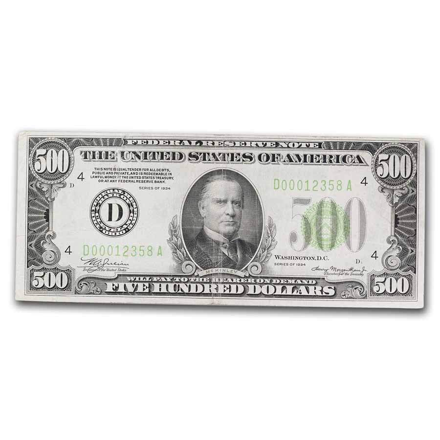 1934 (D-Cleveland) $500 FRN VF (Fr#2201-D) LGS
