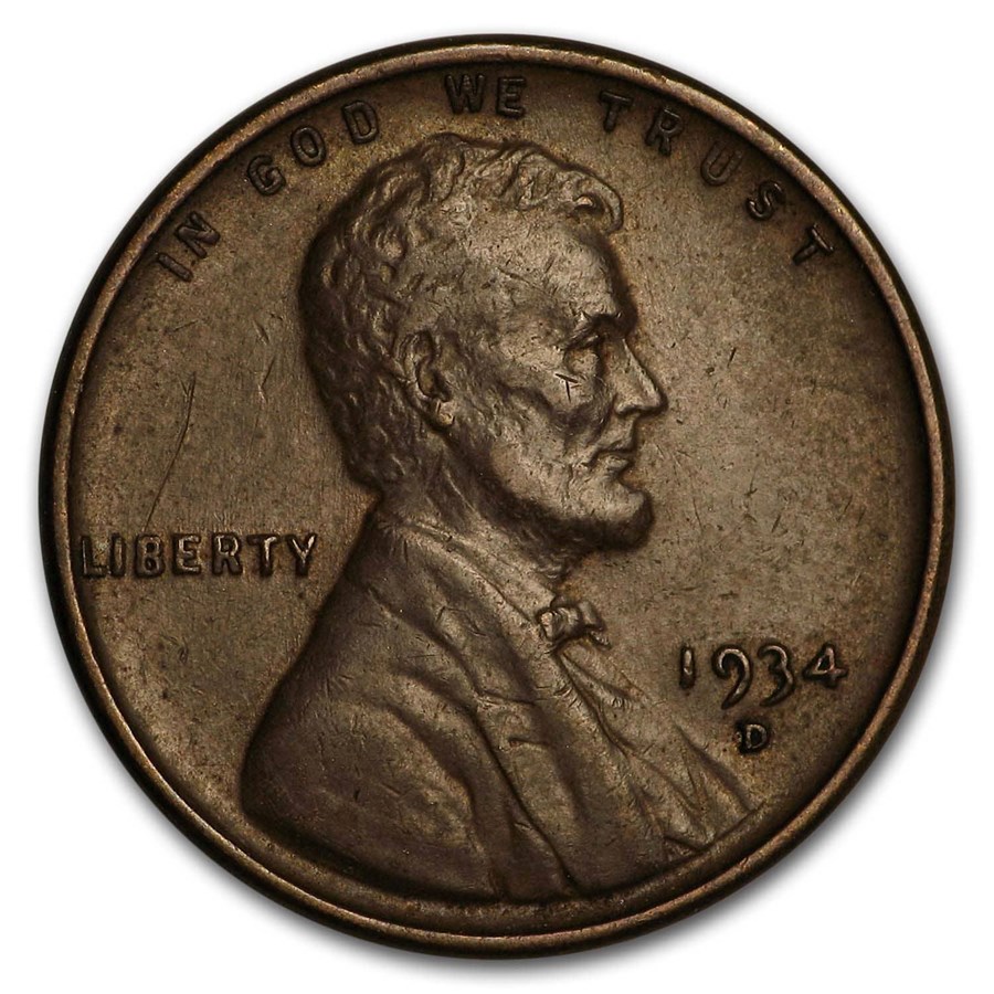 1934-D Lincoln Cent AU