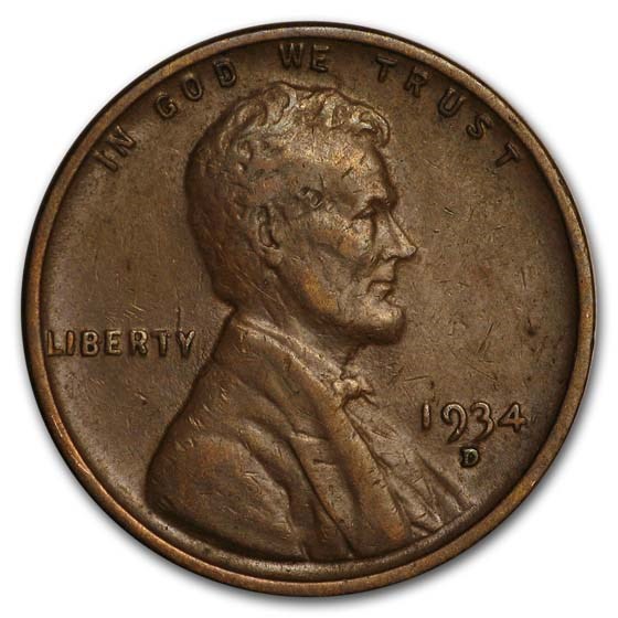 1934-D Lincoln Cent XF