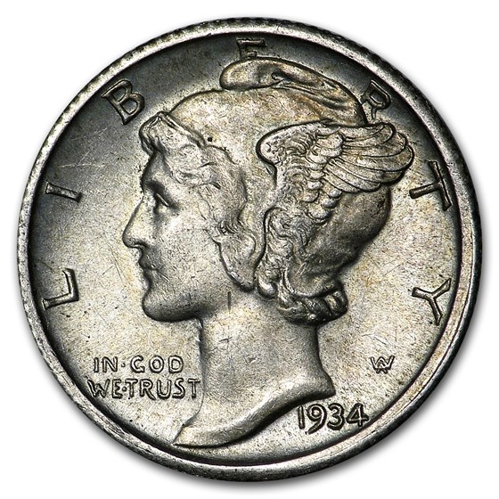1934-D Mercury Dime AU 1934-D Mercury Dime AU