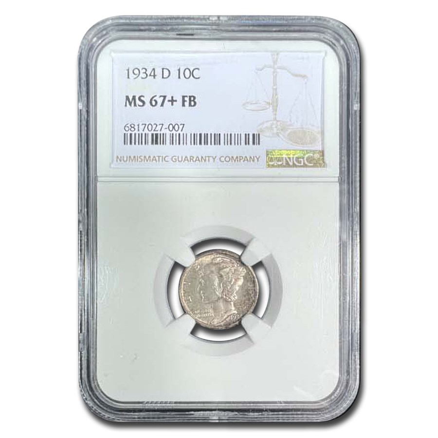 1934-D Mercury Dime MS-67+ NGC (FB)
