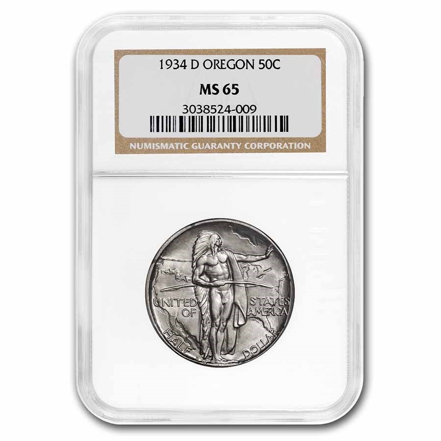 1934-D Oregon Trail Commemorative Half Dollar MS-65 NGC