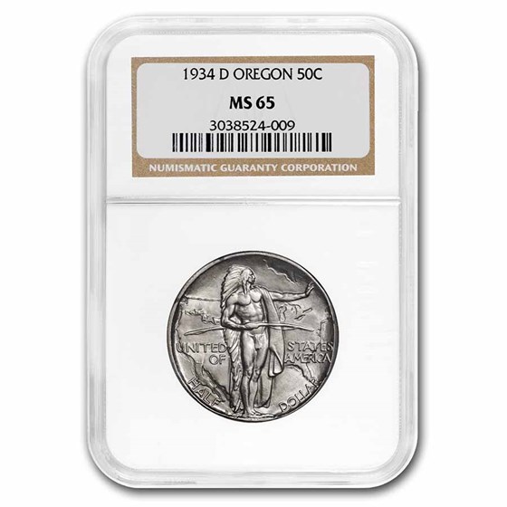 1934-D Oregon Trail Commemorative Half Dollar MS-65 NGC 1934-D Oregon Trail Commemorative Half Dollar MS-65 NGC