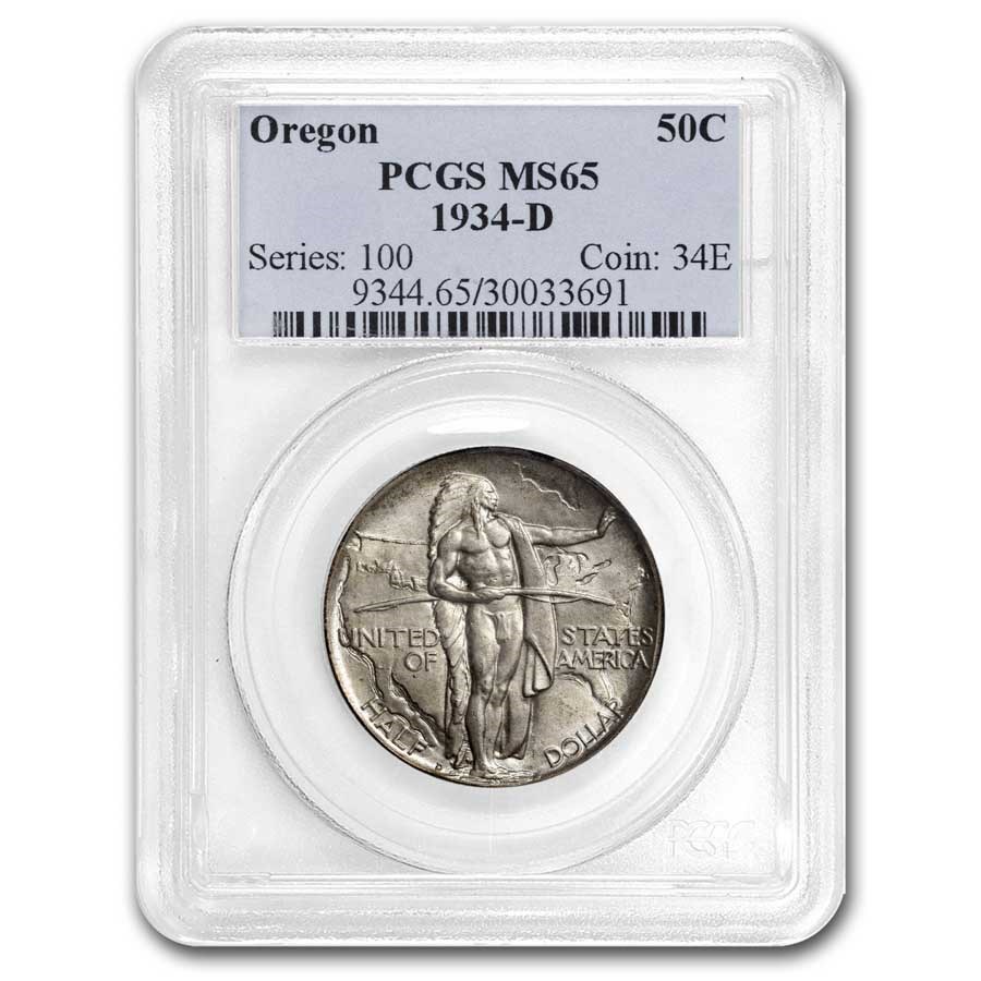 1934-D Oregon Trail Commemorative Half Dollar MS-65 PCGS