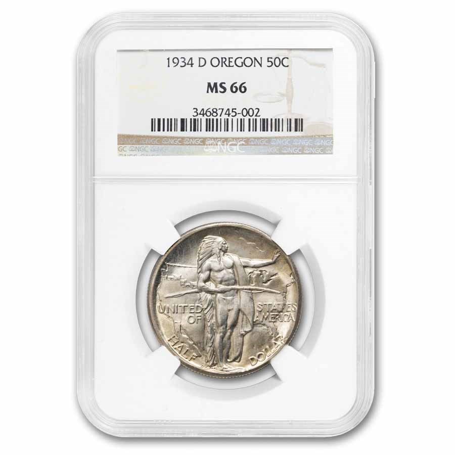 1934-D Oregon Trail Commemorative Half Dollar MS-66 NGC