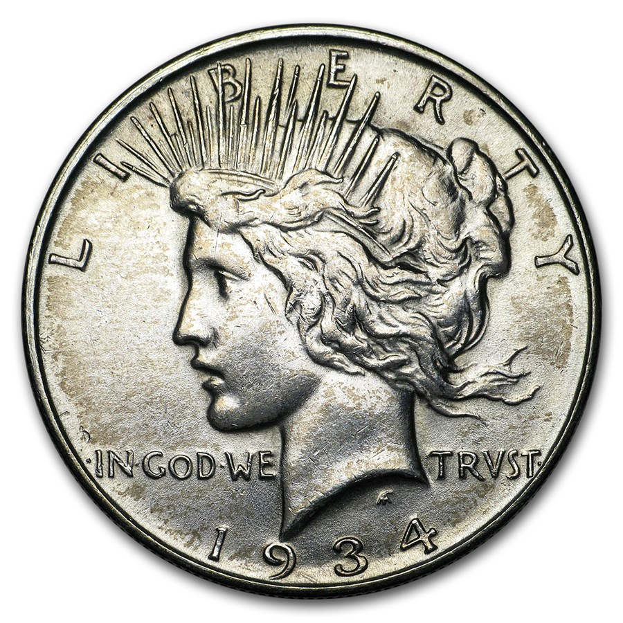 1934-D Peace Dollar AU Details (Cleaned)
