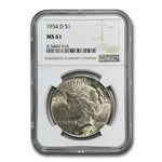 1934-D Peace Dollar MS-61 NGC