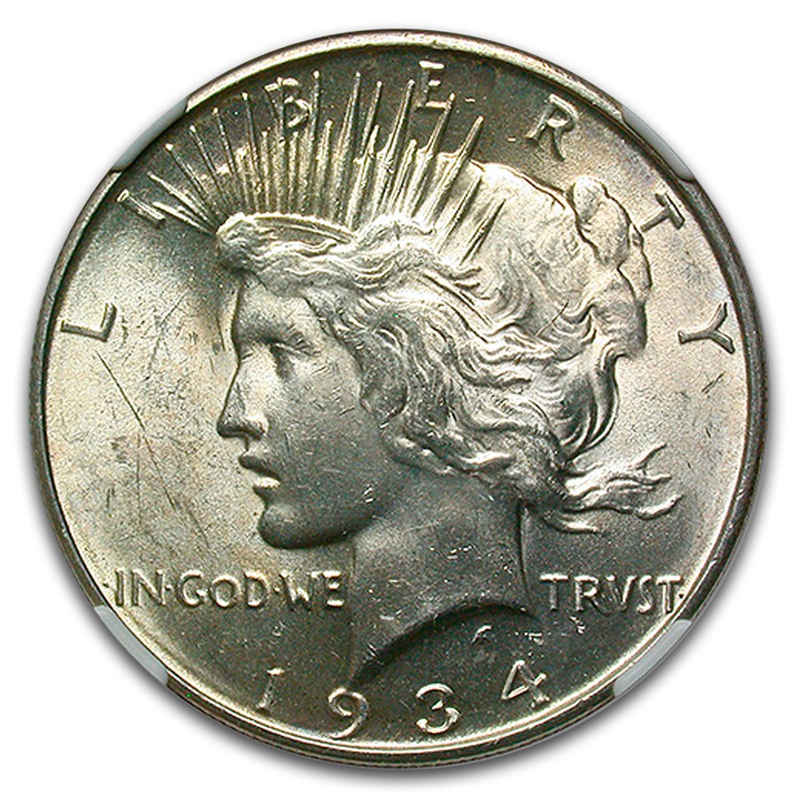 1934-D Peace Dollar MS-62 NGC