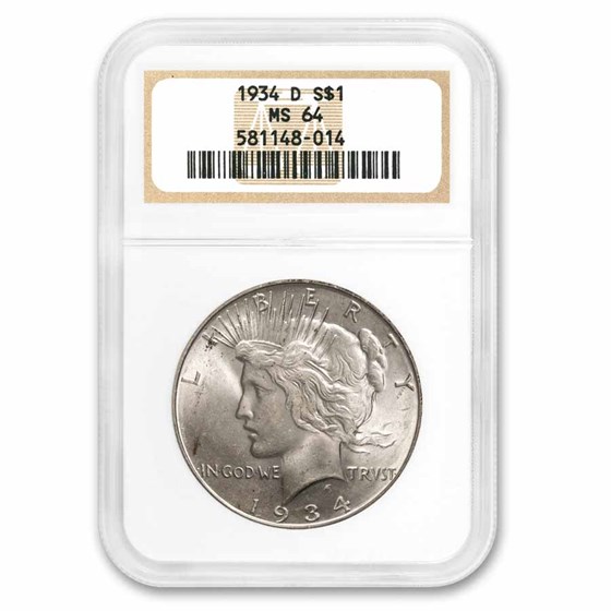 1934-D Peace Dollar MS-64 NGC 1934-D Peace Dollar MS-64 NGC
