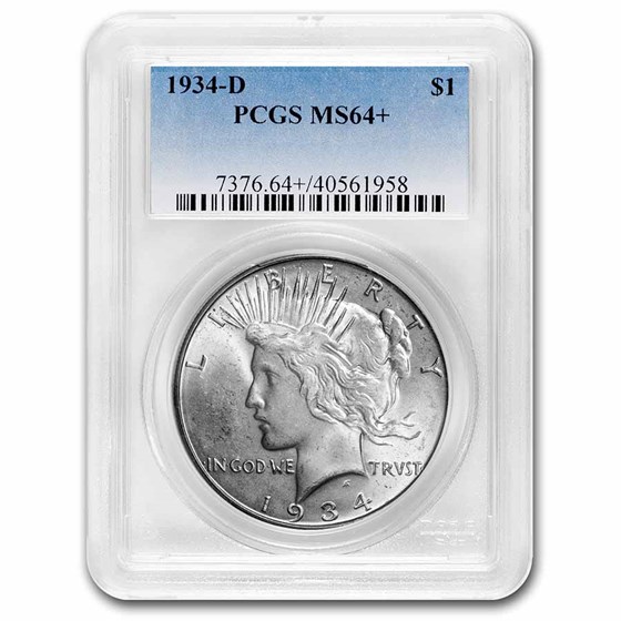 1934-D Peace Dollar MS-64+ PCGS 1934-D Peace Dollar MS-64+ PCGS