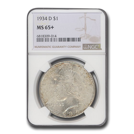 1934-D Peace Dollar MS-65+ NGC 1934-D Peace Dollar MS-65+ NGC