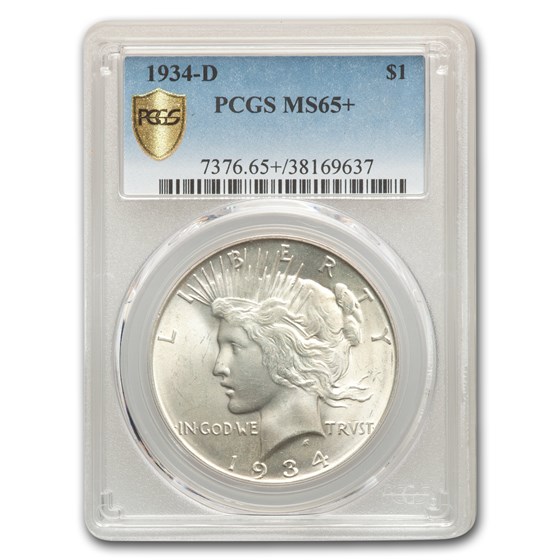 1934-D Peace Dollar MS-65+ PCGS 1934-D Peace Dollar MS-65+ PCGS