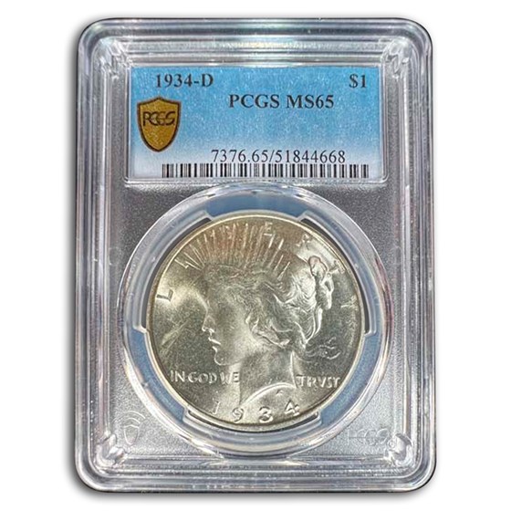 1934-D Peace Dollar MS-65 PCGS 1934-D Peace Dollar MS-65 PCGS