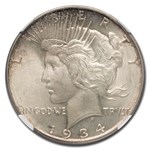 1934-D Peace Dollar MS-66 NGC