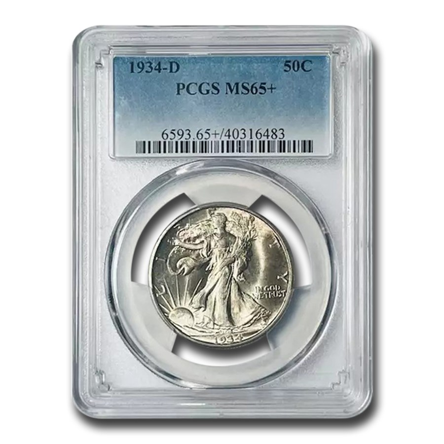 1934-D Walking Liberty Half Dollar MS-65+ PCGS