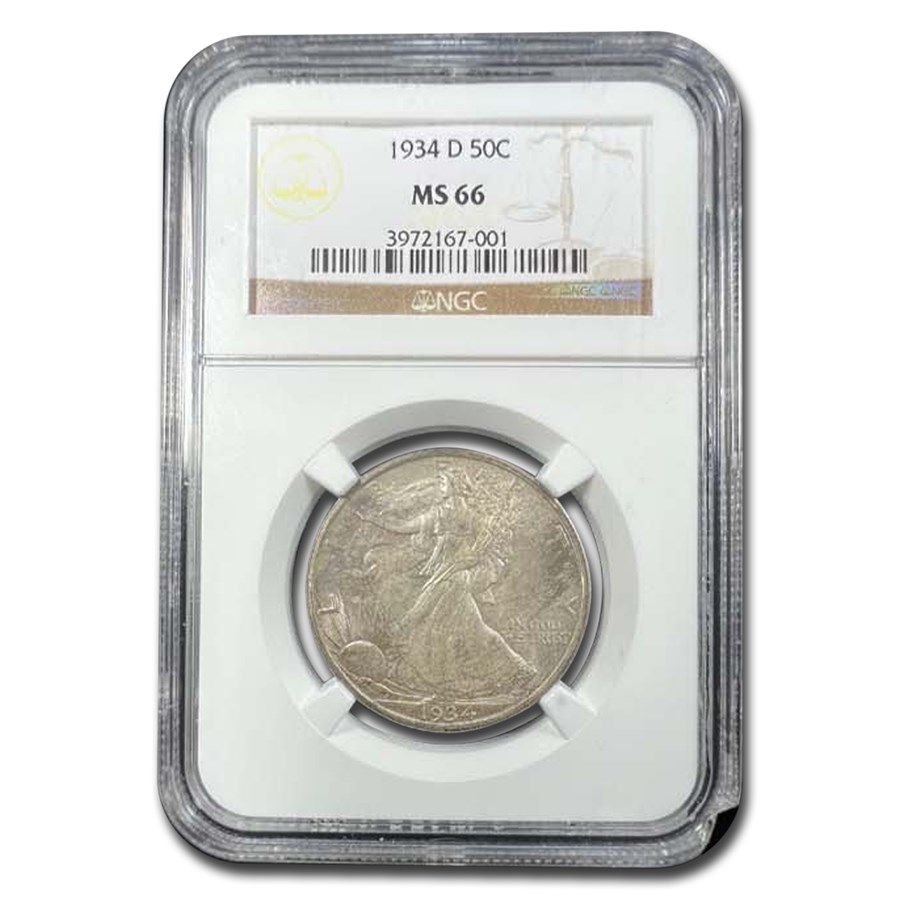 1934-D Walking Liberty Half Dollar MS-66 NGC