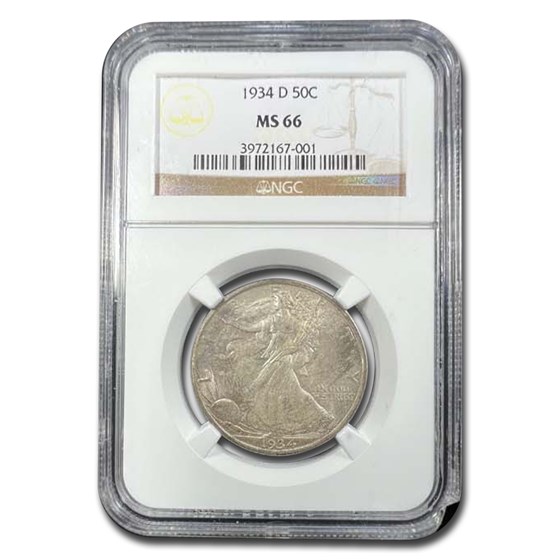 1934-D Walking Liberty Half Dollar MS-66 NGC 1934-D Walking Liberty Half Dollar MS-66 NGC