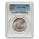 1934-D Walking Liberty Half Dollar MS-66 PCGS